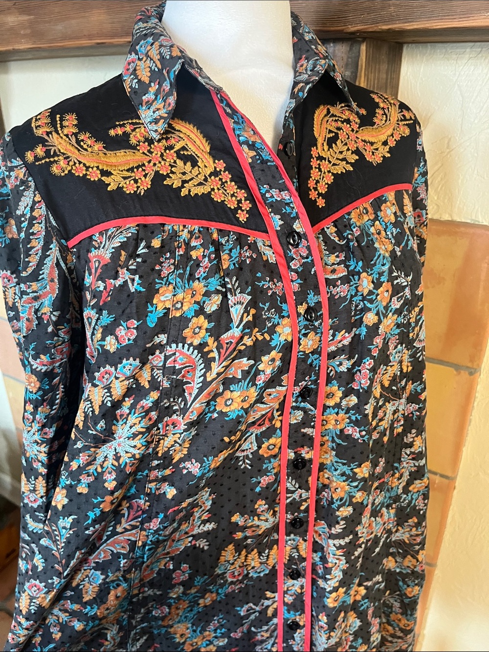 Holding Horses/Anthropologie Escalante Western shirt dress, sizes 0 and 2 - Picture 4 of 12